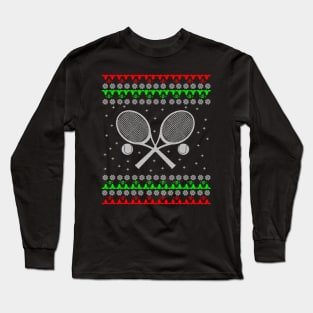 Tennis Ugly Christmas Sweater Gift Long Sleeve T-Shirt